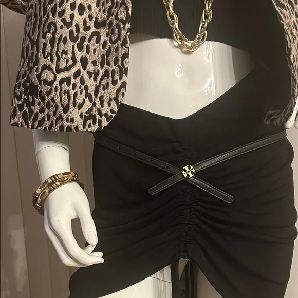 H&M Leopard Print Puff Sleeve Pea Coat - Picture 6 of 7